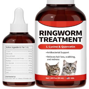 Ringworm Treatment for Cats and Dogs, Mange Support Liquid Supplement, Dog Itchy Skin Relief, Cat Itch Relief, Supports Healthy Coat, Dandruff & Redness Care, 1.69 fl oz in Kuwait