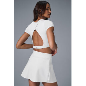 Alo Yoga Alosoft Cropped Backspin Short Sleeve - White in Kuwait