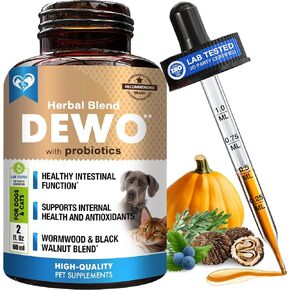 Natural Intestinal Defense for Dogs & Cats – Herbal Cleanse with Black Walnut & Probiotic – Promotes Healthy Gut & Flora Balance – Advanced Broad Spectrum Formula – Made in USA in Kuwait