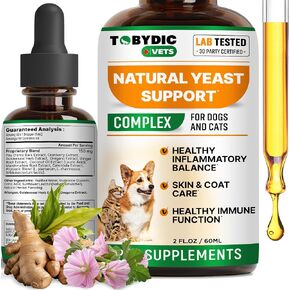 Natural Cats & Dog Yeast Infection Relief - Itchy Skin & Ear Treatment - Reduces Irritation & Relieves Itching and Allergy - Herbal Medicine Drops Supplement in Saudi Arabia
