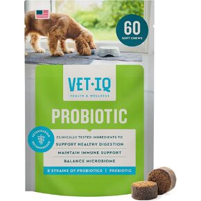 VetIQ Probiotic Supplement for Dogs, Gut & Bowel Support, 60 Count in Saudi Arabia