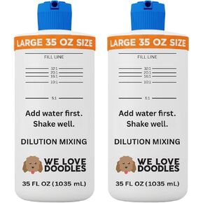 Dilution Bottle for Dog Shampoo, Conditioner & Solutions, 35 oz, 2 Pack in Kuwait