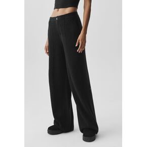 Alo Yoga Cashmere Wool Low-Rise Harmony Trouser (Long) - Black in Kuwait