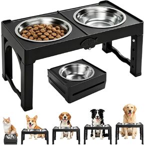 Black Elevated Dog Bowls Large Raised Dogs Bowl Stand Large/Medium Dogs in Saudi Arabia