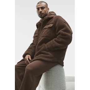 Alo Yoga Sherpa Edge Shacket - Java Brown in Saudi Arabia