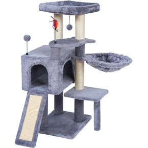 AIWIKIDE 37.4" Cactus Cat Tree Tower with Twin Cat Condos for Indoor Cats, All-in-One Activity Center with Cat Scratching Post Cozy Sleeping Perch Hammock and Toy Balls,Green in Saudi Arabia
