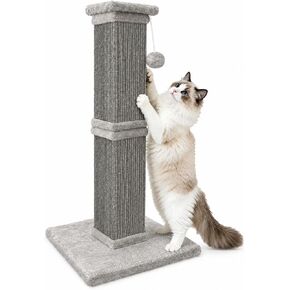 Cat Scratching Post for Indoor Cats, 32Inch Sisal Cat Scratcher, Beige in Kuwait