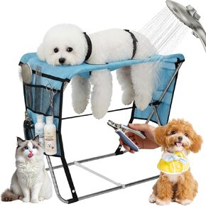 Foldable Dog Grooming Hammock with Stand for Small Dogs & Cats - 30 lbs in Saudi Arabia