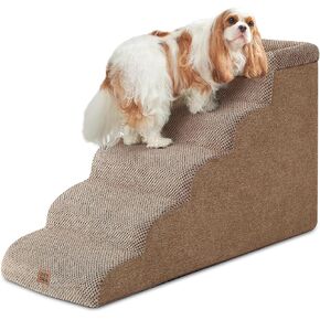 EHEYCIGA 4-Step Curved Dog Stairs for Beds 17.6" H, Grey in Saudi Arabia