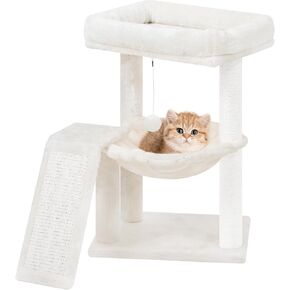 YOUPET Cat Tree with Cat Scratching Post for Indoor Cats, Cat Tower with Scratching Board and Playful Toy Balls, Cat Tree Tower with Cozy Hammock,Grey in Saudi Arabia