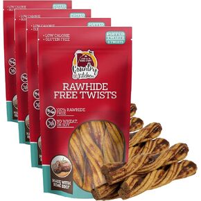 Country Kitchen Rawhide Free Beef Twists Dog Chews, 3 Count in Kuwait