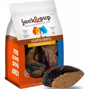 Jack&Pup Filled Cow Hooves for Dogs (5 Pack), Stuffed Cow Hoofs for Dogs, Long-Lasting Dog Chews, High Protein, Bacon and Cheese Flavor in Kuwait
