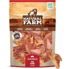 Natural Farm Pig Ears for Dogs (25 Count), All-Natural WholeThick Pigs Ears, Single Ingredient & Highly Digestible, Better Than Rawhide- Dog Snacks, Dog Pig Ears for Puppy, Medium & Large Dogs in Saudi Arabia