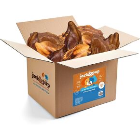 Jack&Pup Half Pig Ears for Dogs (18 Pack) - All Natural Single Ingredient Pigs Ears Halves - Premium Dog Ear Treat - Dog Chew Treats for Large and Small Breeds in Kuwait
