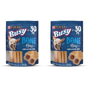 Purina Busy Bone Tiny Toy Breed Dog Chew Treats, Original, 60 ct Pouch in Saudi Arabia
