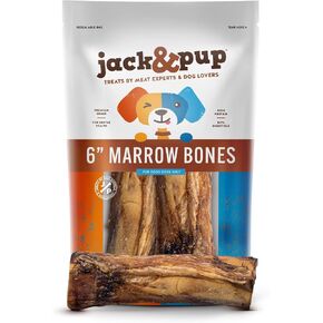 Jack&Pup Marrow Bones for Dogs, Long Lasting Dog Bones for Large Dogs, 6" Marrow Bone, Natural Beef Bone (1 Pack) in Kuwait