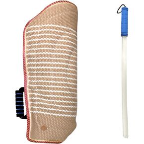 Dog Bite Training Set Professional Dog Bite Sleeve Arm with Whip Agitation Stick for Dogs Training Equipment Protection for Biting Playing Tugging Toy Interactive Pitbull German Shepherd Puppy K9 in Kuwait