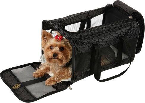Sherpa Pet Carrier Airline Approved with Spring Wire Frame - Cat Carrier and Dog Carriers for Airline Travel and Vet Visits, Mesh Ventilation, Locking Zippers - Charcoal Grey, Large in Kuwait