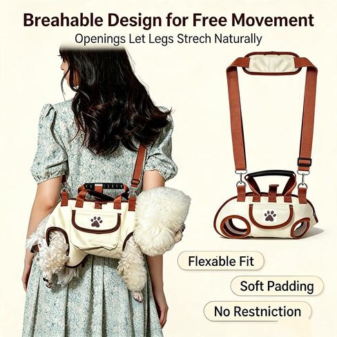 Small Dog Carrier Bag, Hands Free Pet Carrier Purse with Shoulder Strap & Leash Function, Portable Puppy Carrying Tote for Travel, Walking, Shopping and Daily Outings in Saudi Arabia