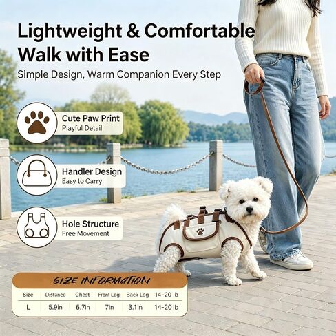 Small Dog Carrier Bag, Hands Free Pet Carrier Purse with Shoulder Strap & Leash Function, Portable Puppy Carrying Tote for Travel, Walking, Shopping and Daily Outings in Saudi Arabia