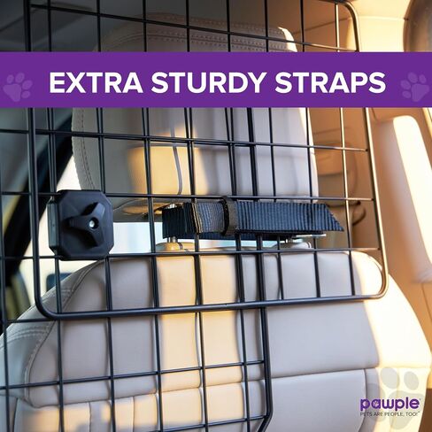 Pawple Dog Car Barrier for SUV's, Cars, Vehicles, & Trucks, Adjustable Large Pet Divider, Heavy-Duty Wire Mesh- Universal Fit in Saudi Arabia