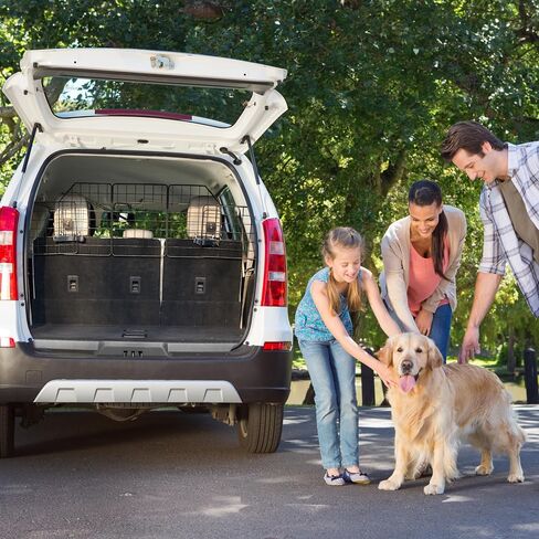 Pawple Dog Car Barrier for SUV's, Cars, Vehicles, & Trucks, Adjustable Large Pet Divider, Heavy-Duty Wire Mesh- Universal Fit in Saudi Arabia
