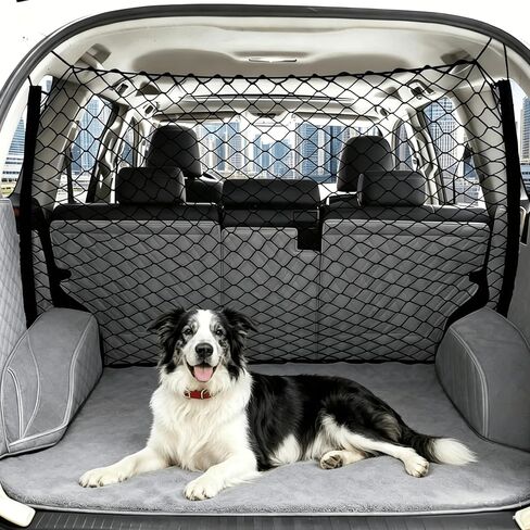 Dog Car Barrier Net Pet Car Divider Back Seat Barrier Net for Trucks, SUV, Full Sized Sedans Pet Restraint Car Backseat Divider Vehicle Gate Cargo Area Travel Trunk Mesh Net Screen Barricade in Kuwait