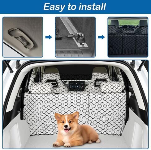 Dog Car Barrier Net Pet Car Divider Back Seat Barrier Net for Trucks, SUV, Full Sized Sedans Pet Restraint Car Backseat Divider Vehicle Gate Cargo Area Travel Trunk Mesh Net Screen Barricade in Kuwait