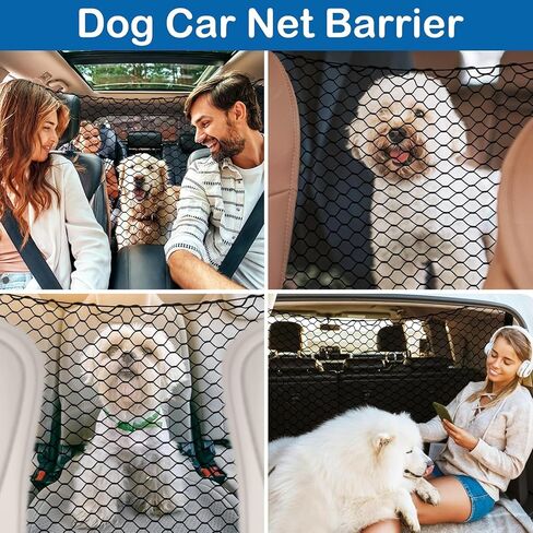 Dog Car Barrier Net Pet Car Divider Back Seat Barrier Net for Trucks, SUV, Full Sized Sedans Pet Restraint Car Backseat Divider Vehicle Gate Cargo Area Travel Trunk Mesh Net Screen Barricade in Kuwait