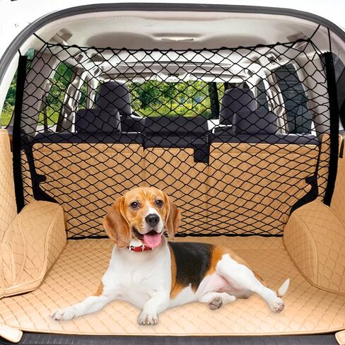 Dog Car Barrier Net Pet Car Divider Back Seat Barrier Net for Trucks, SUV, Full Sized Sedans Pet Restraint Car Backseat Divider Vehicle Gate Cargo Area Travel Trunk Mesh Net Screen Barricade in Kuwait