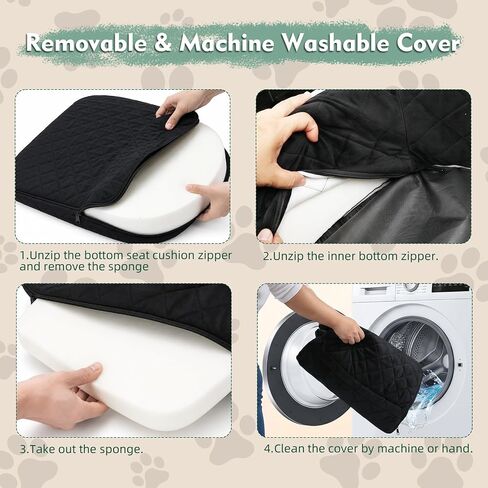 Dog Car Seat with Foldable Armrest for Small/Medium Dogs, Pet Travel Bed in Kuwait