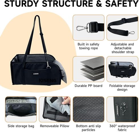 Collapsible car Travel seat, Suitable for Small Dogs up to 11 lbs in Saudi Arabia