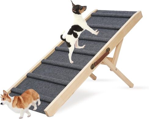 Large Dog Pet Ramp Stairs for Bed Couch Car Truck SUV,Dog Pet Ramp for Small Large Dogs Pets to Get on High Bed Truck Couch Sofa in Kuwait