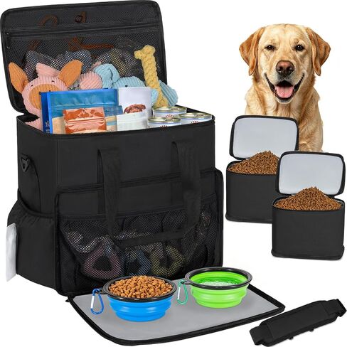 TORIBIO Large Dog Travel Bag for Supplies with Food Bowl in Saudi Arabia