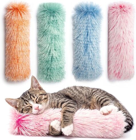Catnip Cat Toys 4 Pack, Soft Cat Pillow Kicker Toys with Crinkle Sound, Interactive Cat Plush Toys for Indoor Cats and Kittens in Kuwait