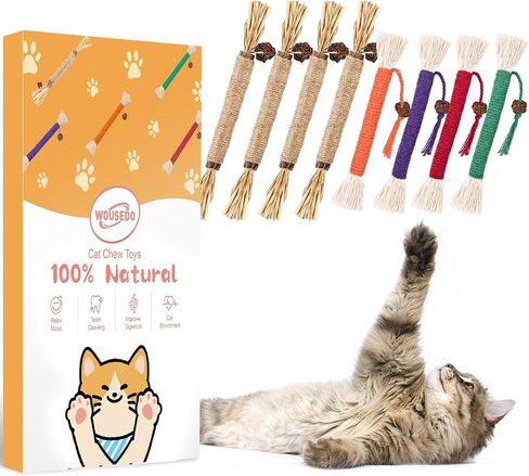 WOUSEDO 6 Pack Silvervine Sticks for Cat, Natural Catnip Toys in Kuwait