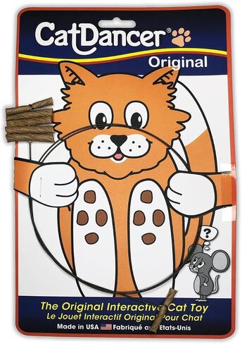 Cat Dancer Interactive Cat Toy - Fun and Fitness for Your Furry Friend - Engaging Paper Roll Attached with 30 Inches Flexible Spring Steel Wire for Playful Cats – 2 Pack in Saudi Arabia