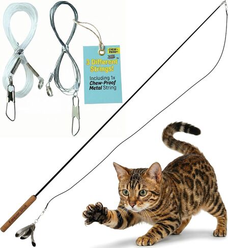 Forever Stick Unbreakable Cat Wand Toy, Durable Feather Teaser in Saudi Arabia