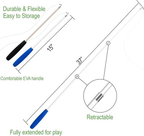 Cat Toys - No Chemical Dyeing Cat Feather Toys for Indoor Cats - Include Cat Wand and Natural Feather Refills in Kuwait
