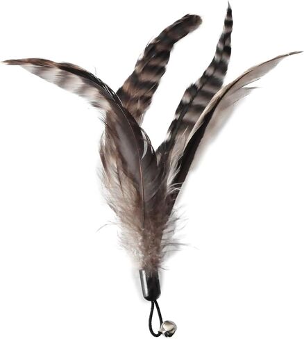 Cat Toys - No Chemical Dyeing Cat Feather Toys for Indoor Cats - Include Cat Wand and Natural Feather Refills in Kuwait