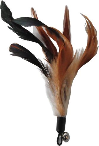 Cat Toys - No Chemical Dyeing Cat Feather Toys for Indoor Cats - Include Cat Wand and Natural Feather Refills in Kuwait