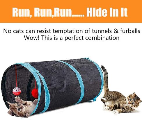 21 Pcs Cat Toys for Indoor Cats Collapsible Cat Tunnel Interactive Feather Teaser Wand Ball Toy for Kitten Cats in Kuwait