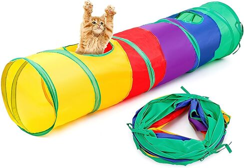 iCAGY Cat Tunnel for Indoor Cats Kittens Rabbits, Foldable Tunnel Toys in Kuwait