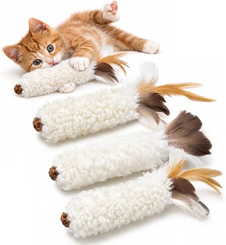 Agape Wool Cat Toys with Catnip & Silvervine Gall Fruit, Soft Plush Toys in Kuwait