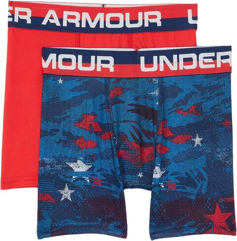Under Armour Boys' Performance Boxer Briefs, Panic Orange Print, Medium in Kuwait