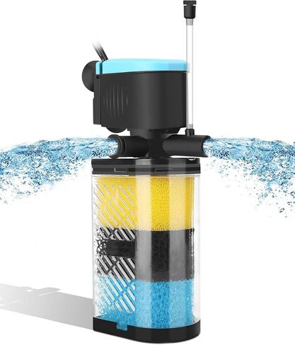 AquaMiracle Aquarium Filter 3-Stage in-Tank Filter Internal Fish Tank Filter Turtle Filter for 10-40 Gallon Fish Tanks with Dual Water Outlet & Aeration in Saudi Arabia