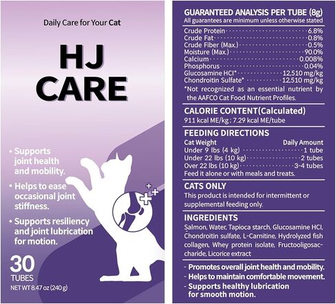 Doctor By HJ Care Cat Joint Supplement Hip&Joint Care Glucosamine for Cats Arthritis Pain Relief with Glucosamine & Chondroitin 30 lickable Formula Individually Packaged, Salmon (1 Pack) in Saudi Arabia