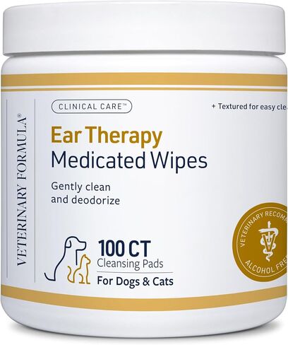 Veterinary Formula Clinical Care Ear Therapy Wipes for Dogs & Cats, 100 Ct in Kuwait
