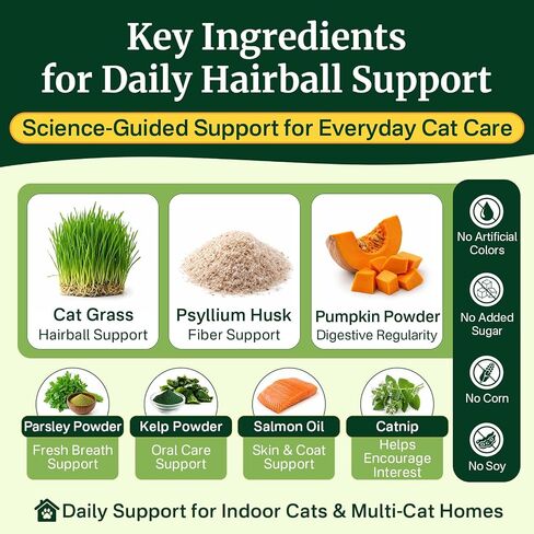 Cat Grass Treats Chews, Cat Treats for Indoor Cats 500 Ct, Hairball Control in Saudi Arabia