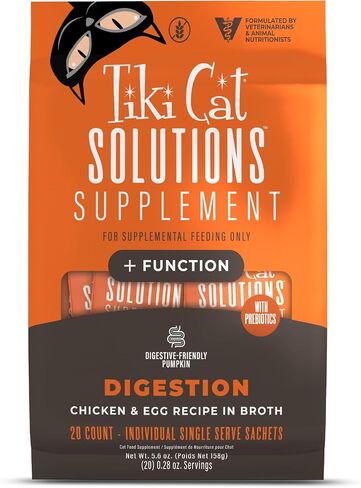 Tiki Cat Solutions Cat Supplement, Digestion, Chicken & Egg, 5.6 oz Pouch in Saudi Arabia